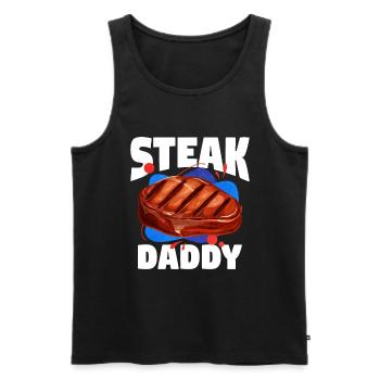 Steak - Männer Premium Bio Tank Top - Schwarz - Vorne - AI Model Male 178 light (178cm)
