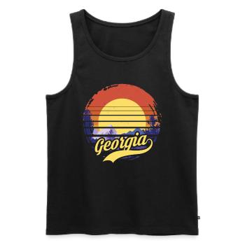 georgia - Männer Premium Bio Tank Top - Schwarz - Vorne - AI Model Male 178 light (178cm)