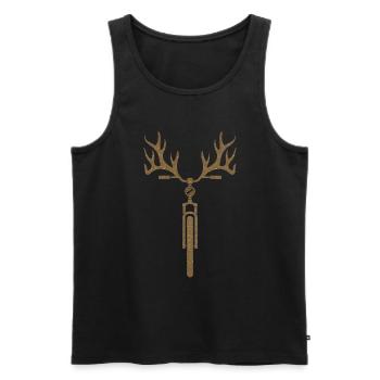 Fahrrad Hirsch - Männer Premium Bio Tank Top - Schwarz - Vorne - AI Model Male 178 light (178cm)