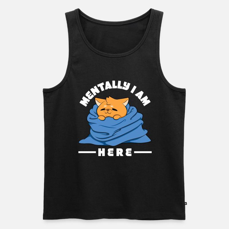 Geistig bin ich hier - Männer Premium Bio Tank Top - Schwarz