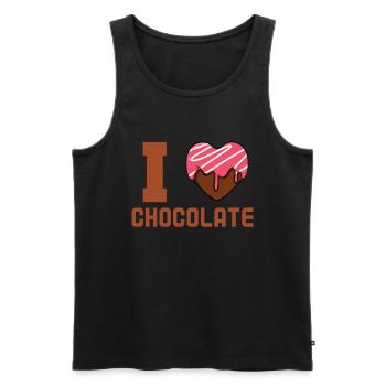 J’adore le chocolat - Débardeur bio Premium Homme - noir - Devant - AI Model Male 178 light (178cm)