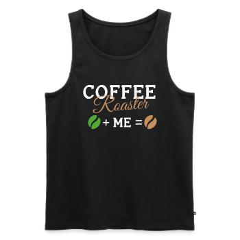 Coffee Roasting Gift - Men's Premium Organic Tank Top - black - Front - AI Model Male 178 light (178cm)