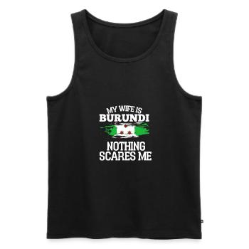 Burundi Wife - Men's Premium Organic Tank Top - black - Front - AI Model Male 178 light (178cm)