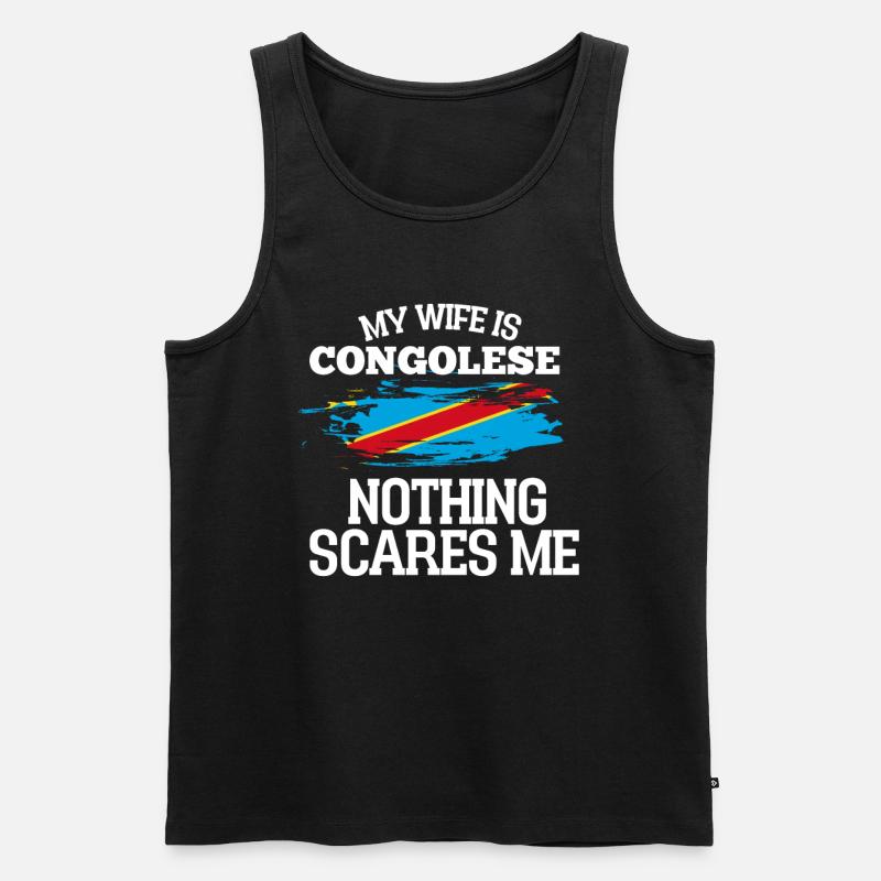 Kongo Ehefrau - Männer Premium Bio Tank Top - Schwarz