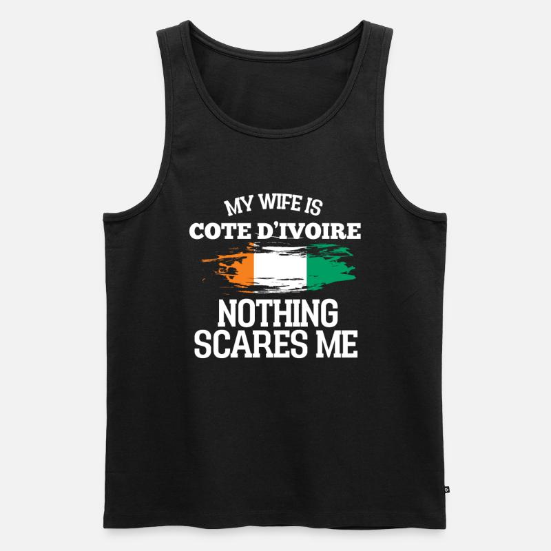 Elefenbeinküste Ehefrau - Männer Premium Bio Tank Top - Schwarz