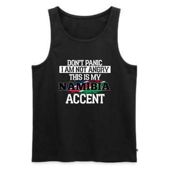 Namibia - Men's Premium Organic Tank Top - black - Front - Michal (187cm)