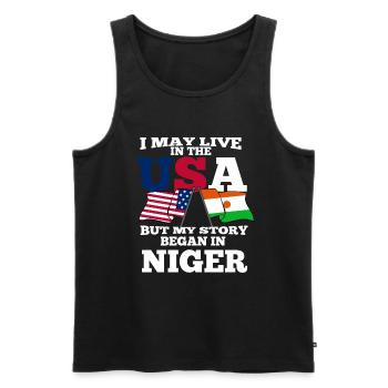 Niger - Débardeur bio Premium Homme - noir - Devant - AI Model Male 178 light (178cm)