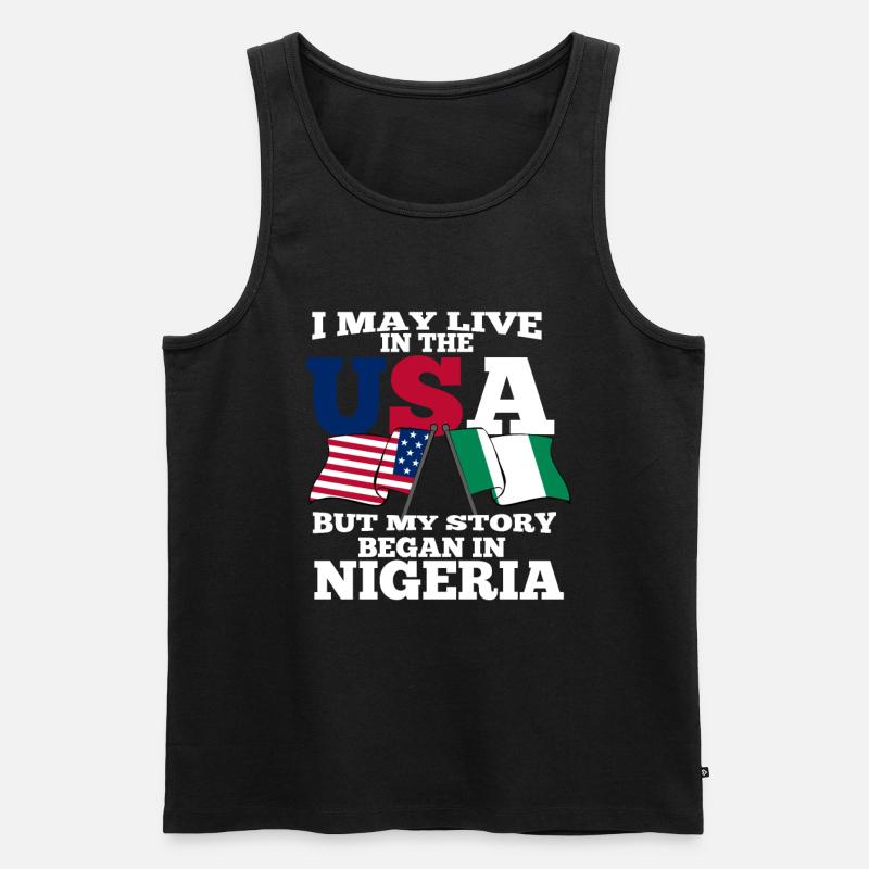 Nigeria - Männer Premium Bio Tank Top - Schwarz
