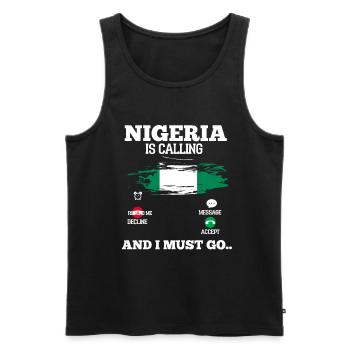 Nigeria - Männer Premium Bio Tank Top - Schwarz - Vorne - Michal (187cm)
