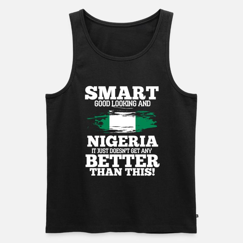 Nigeria - Männer Premium Bio Tank Top - Schwarz