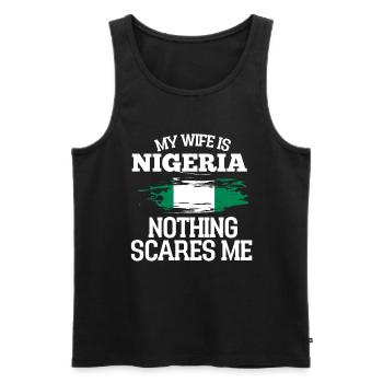 Nigeria - Männer Premium Bio Tank Top - Schwarz - Vorne - Michal (187cm)