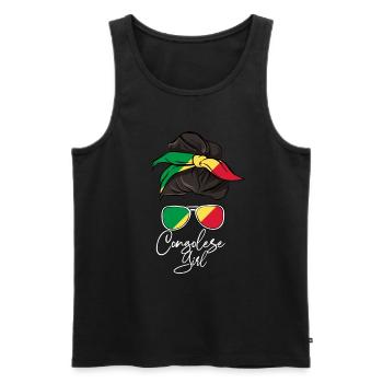 Kongo - Männer Premium Bio Tank Top - Schwarz - Vorne - AI Model Male 178 light (178cm)