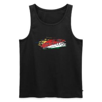 Seychelles - Men's Premium Organic Tank Top - black - Front - AI Model Male 178 light (178cm)