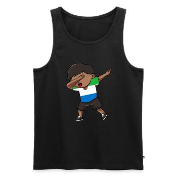Sierra Leone - Männer Premium Bio Tank Top - Schwarz - Vorne - AI Model Male 178 light (178cm)
