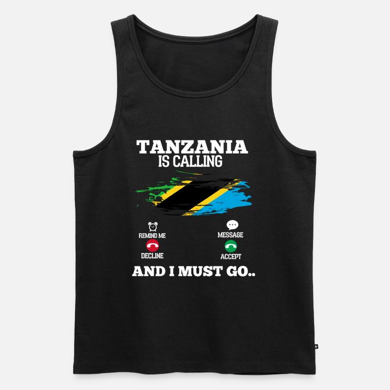 Tansania - Männer Premium Bio Tank Top - Schwarz
