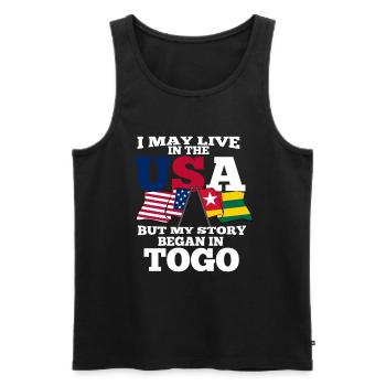 Togo - Männer Premium Bio Tank Top - Schwarz - Vorne - AI Model Male 178 light (178cm)