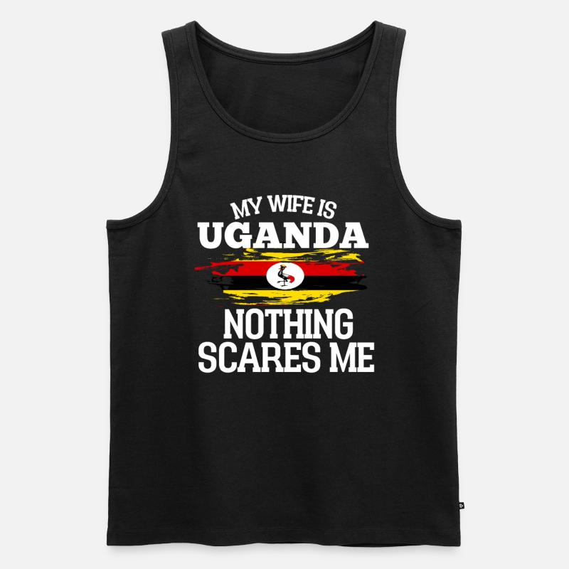 Uganda - Männer Premium Bio Tank Top - Schwarz