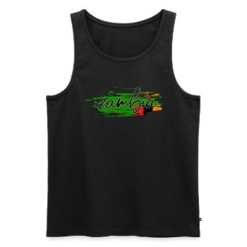 Sambia - Männer Premium Bio Tank Top - Schwarz - Vorne - AI Model Male 178 light (178cm)