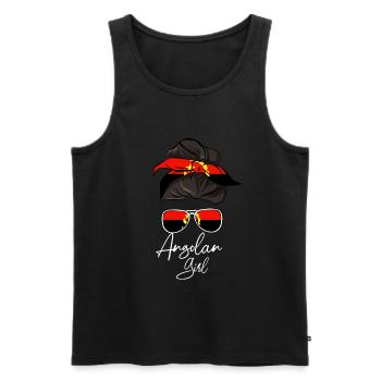 Angola - Men's Premium Organic Tank Top - black - Front - Michal (187cm)