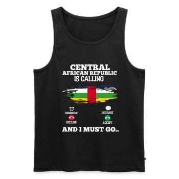 Central African Republic - Men's Premium Organic Tank Top - black - Front - AI Model Male 178 light (178cm)