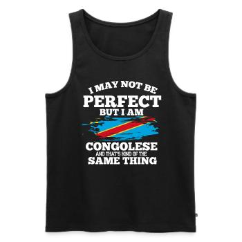 Kongo - Männer Premium Bio Tank Top - Schwarz - Vorne - AI Model Male 178 light (178cm)