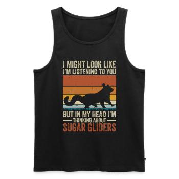 Sugar Glider Flying Squirrel - Men's Premium Organic Tank Top - black - Front - AI Model Male 178 light (178cm)