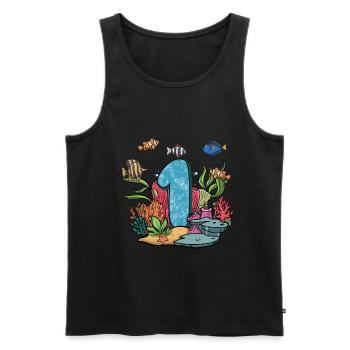 Aquarium Fish Gift - Men's Premium Organic Tank Top - black - Front - Michal (187cm)