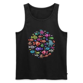 Aquarium Fish Gift - Men's Premium Organic Tank Top - black - Front - Michal (187cm)