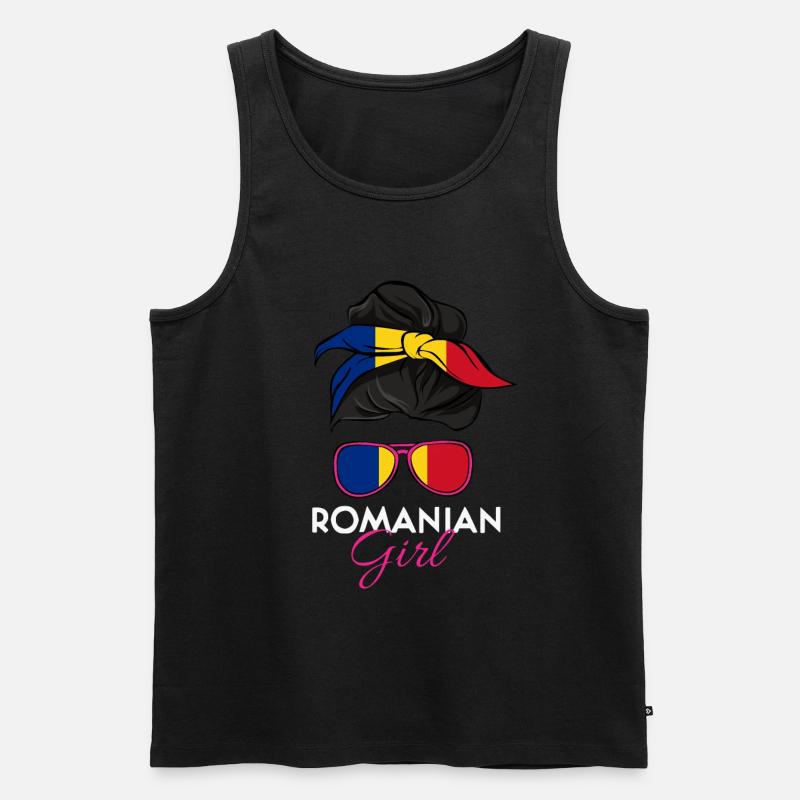 Rumänisches Mädchen - Männer Premium Bio Tank Top - Schwarz