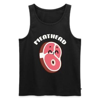 Steak - Männer Premium Bio Tank Top - Schwarz - Vorne - AI Model Male 178 light (178cm)