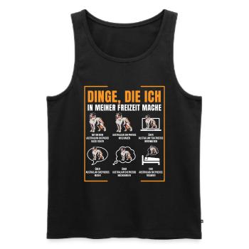 Australian Shepherd - Männer Premium Bio Tank Top - Schwarz - Vorne - Michal (187cm)