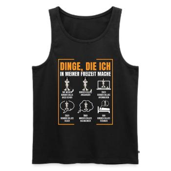 Border Collie - Männer Premium Bio Tank Top - Schwarz - Vorne - Michal (187cm)