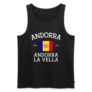 Andorra - Men's Premium Organic Tank Top - black - Front - AI Model Male 178 light (178cm)