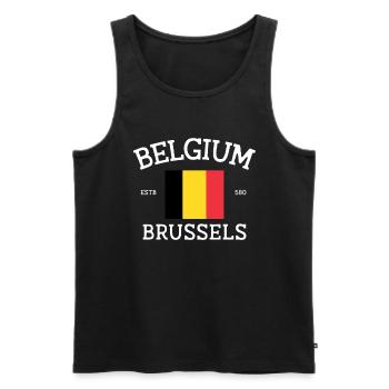Belgique - Débardeur bio Premium Homme - noir - Devant - Michal (187cm)