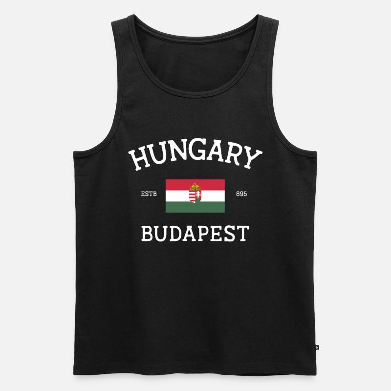 Ungarn - Männer Premium Bio Tank Top - Schwarz