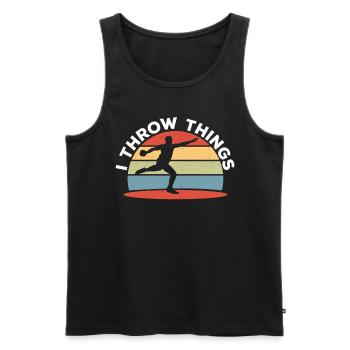 Discus Throw Discus Thrower cadeau - Débardeur bio Premium Homme - noir - Devant - AI Model Male 178 light (178cm)