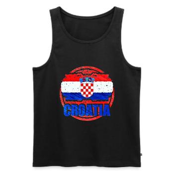 Croatia - Men's Premium Organic Tank Top - black - Front - Michal (187cm)