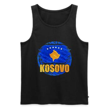 Kosovo - Débardeur bio Premium Homme - noir - Devant - AI Model Male 178 light (178cm)