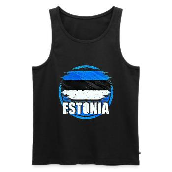 Estland - Männer Premium Bio Tank Top - Schwarz - Vorne - AI Model Male 178 light (178cm)