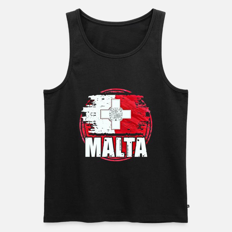 Malta - Männer Premium Bio Tank Top - Schwarz