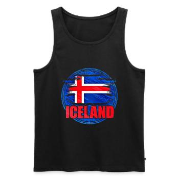 Island - Männer Premium Bio Tank Top - Schwarz - Vorne - AI Model Male 178 light (178cm)