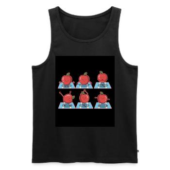 Apfel Yoga - Männer Premium Bio Tank Top - Schwarz - Vorne - Michal (187cm)