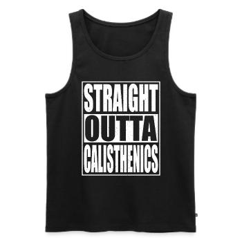 Calisthenics - Men's Premium Organic Tank Top - black - Front - AI Model Male 178 light (178cm)