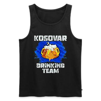 Équipe de beuverie du Kosovo - Débardeur bio Premium Homme - noir - Devant - AI Model Male 178 light (178cm)