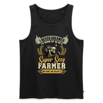 Tractor Lover Funny Tractor Gift - Men's Premium Organic Tank Top - black - Front - Michal (187cm)