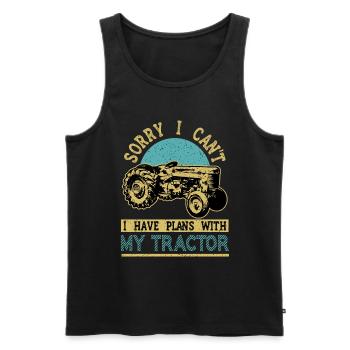 Tractor Lover Funny Tractor Gift - Men's Premium Organic Tank Top - black - Front - Michal (187cm)