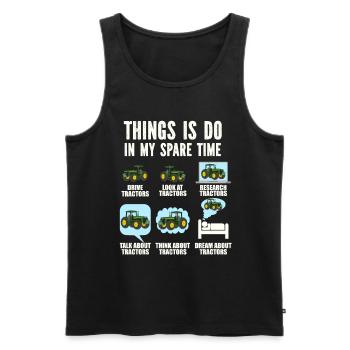 Tractor Lover Funny Tractor Gift - Men's Premium Organic Tank Top - black - Front - Michal (187cm)