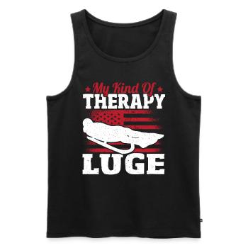 My kind of therapy tobogganing - Men's Premium Organic Tank Top - black - Front - Michal (187cm)