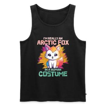 Niedliches Polarfuchs-Geschenk - Männer Premium Bio Tank Top - Schwarz - Vorne - AI Model Male 178 light (178cm)