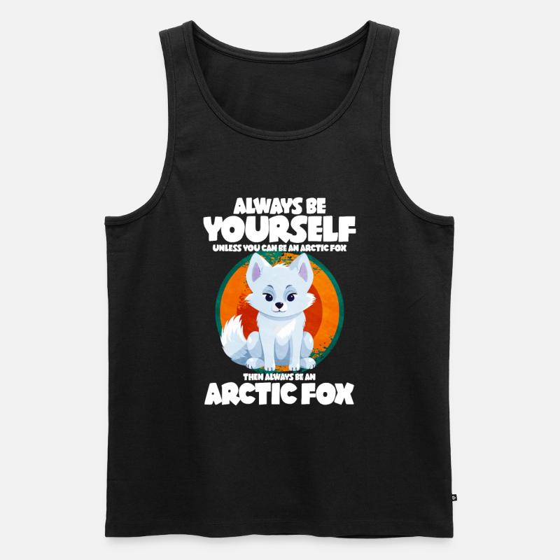 Niedliches Polarfuchs-Geschenk - Männer Premium Bio Tank Top - Schwarz